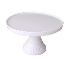 Soporte para pasteles estable y antideslizante de plástico con diseño ondulado para exhibición de postres en bodas - Blanco