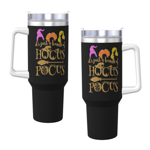 Hocus Pocus Ποτήρι 40oz με λαβή και καπάκι από καλαμάκι, μονωμένο ποτήρι, μπουκάλι νερού