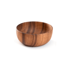 Wooden Salad Bowl Round Dessert Displays Serving Trays Fruit Food Salads Snack Soup Bowl for Home Coffee Shop C