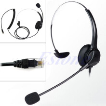 4-pins RJ11 mono bedrade telefoniste/callcenter headset koptelefoon zwart