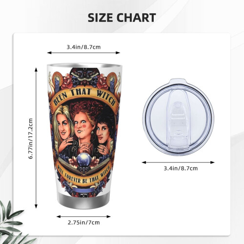 Hocus Pocus 20oz Tumbler, Κούπα ταξιδιού καφέ από ανοξείδωτο ατσάλι με μόνωση κενού, Κούπα 2