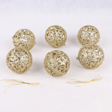 6 stuks plastic kerstballen van 60 mm, geschikt voor kerstboom-, krans- en slingerdecoraties voor een kerstfeest.
