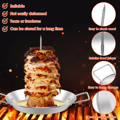 Wekvgz BBQ κάθετη βάση για σουβλάκια από ανοξείδωτο ατσάλι με αφαιρούμενες αιχμές 2