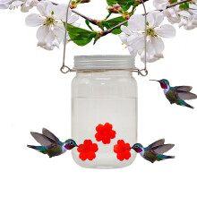 Fankiway Kolibri-Futterspender 500 ml, tragbarer Hänge-Futterspender für den Außenbereich mit klarem Wasserreservoir für Garten, Hof und Terrasse