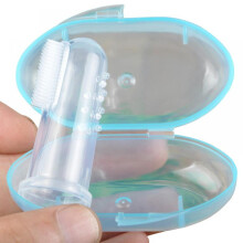 Zonghan Cute Baby Finger Toothbrush With Box Children Teeth Clear Massage Soft Silicone Infant Newborn Rubber Cleaning Brush Set