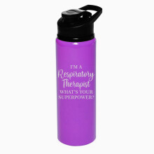 25oz Wasserflasche Sport-Reisebecher Geschenk Atemtherapeut Superkraft Lustig (Lila)