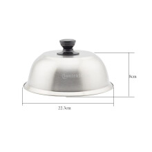 Universelle runde Topfdeckel, Burgerdeckel, Käsekuppel für Kochgeschirr, Sandwiches, Steaks, Grillgerichte, Burger, 22 cm