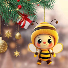 Schattige bijen kerstboomversiering - Hangende decoratie met hommelmotief, ideaal als cadeau voor bijenliefhebbers, voor feestjes en als decoratie