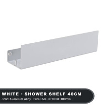 Étagère de rangement noire pour salle de bain avec crochets, étagères décoratives en aluminium pour cuisine, étagère murale de rangement pour