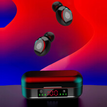 Sluchátka RnemiTe-amo Bluetooth 5.1, potlačení hluku, stereo basy, LED pouzdro, kontrola otisků prstů, bezdrátová do uší s mikrofonem