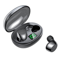 Auriculares inalámbricos Bluetooth Cterwk, auriculares estéreo mini con micrófono, color negro.