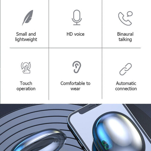 Écouteurs stéréo sans fil Bluetooth Cterwk avec microphone, noirs 1