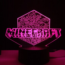 Conjunto colorido de luminária noturna criativa para decoração de sala de jogos, modelo de rachadura do Minecraft, base de rachadura do Minecraft,