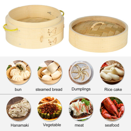 Ατμομάγειρας Dim Sum Dumpling Bao Bun Κινέζικα Ατμομάγειρες Καλάθια Ατμομάγειρα με Καπάκι 2