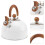Bouilloire en acier inoxydable 2,5 L avec sifflet, blanche 4