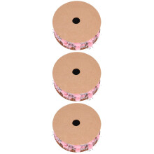3 stuks glitter pluche ballen met lint, verpakkingslint voor knutselprojecten en decoraties.