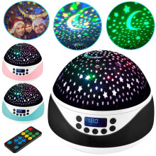 GJX Night Light for Kids with Music & Timer, Star Projector, White Noise Machine, 12 Soothing Sounds, Remote Control - Compatible with Nursery