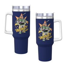 Toy Story 1,2-Liter-Becher mit Henkel und Strohhalmdeckel, isolierter Edelstahl-Trinkbecher, Reisebecher, Becherhalter, Geschenkidee