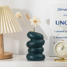 Spiralvase aus weißem Kunststoff, geeignet für Hydrokultur, als Dekoration für Zuhause oder Schreibtisch, für Blumen, grün