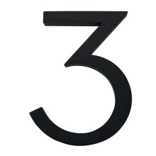 150mm Black Modern House Numbers with Easy Read Font and 3D Floating Effect