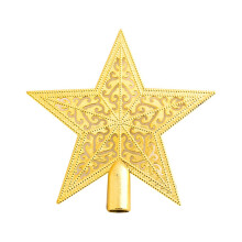 5,9 tommer juletræstopper glitrende stjerne guld flad stjerne trætop guld juletræspynt