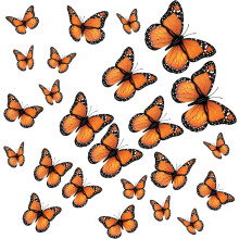 Διακόσμηση πεταλούδας Monarch 4 μεγεθών, τρισδιάστατο μαγνητικό αυτοκόλλητο τοίχου,