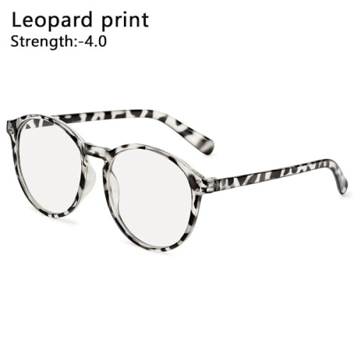 -1.0~-4.0Myopiglasögon LEOPARDMÖNSTER STYRKA4.00léopard pri imprimé léopard Force4.00-Force4.00
