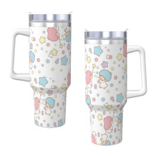 Sanrio40oz H2.0 rozsdamentes acél vákuumszigetelt termosz fedéllel és szívószállal vízhez, jeges teához vagy kávéhoz, smoothie-hoz