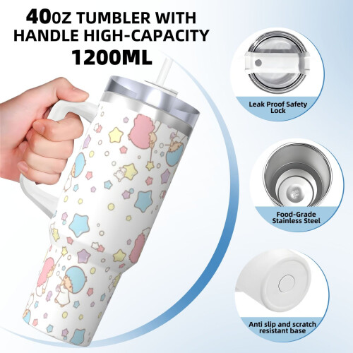Sanrio 40oz H2.0 Ποτήρι από ανοξείδωτο ατσάλι με μόνωση κενού αέρος με καπάκι και 1