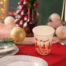 Décorations de Noël, décorations de fête de Noël, assiettes jetables, assiettes à motifs de Père Noël, gobelets en carton, couverts de fête