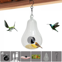 Mangeoire connectée Winysin2024 pour oiseaux d'extérieur avec caméra 1080p et connexion Wi-Fi en temps réel