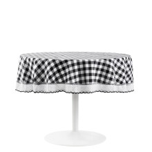 Buffalo Check Plaid Round Tablecloth - Black/White - 70 in