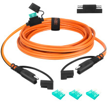 SAE to SAE Extension Cable 12AWG 6.5ft with 30A Fuse and Polarity Reverse Protection for Solar