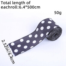 Ribín Sreangaithe Polca Dot JeashCHAT 2.5" 5.47 Slat le haghaidh Fillte Bronntanais, Bouquets Bláthanna, Fleascáin DIY, Maisiúcháin Cóisire,