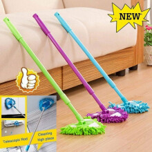 Balai de nettoyage triangulaire rotatif à 180, balai chenille à manche extensible pour sols, murs et plafonds, dépoussiérage facile.