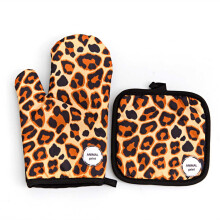 Gants de cuisine Windfall à imprimé léopard, gants de protection thermique épais pour micro-ondes, kit de pâtisserie, indispensables pour la