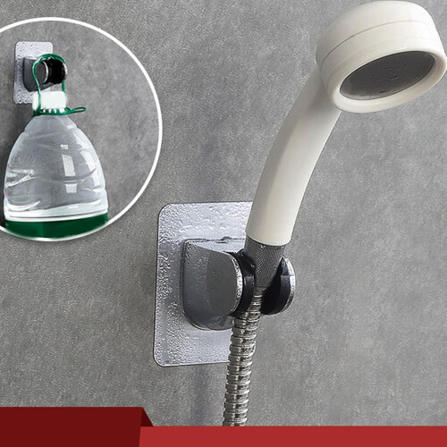 Handheld Shower Head Holder Metal Wall Mounted Adjustable Bracket No Drill for Bathroom 2