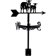 Metal Weather Vane Sheep Design with Roof Mount, Retro Farmhouse Outdoor Garden Decoration
