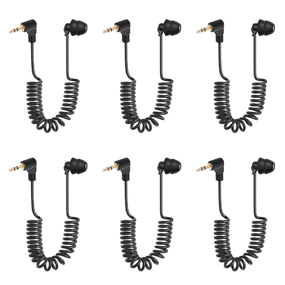 6Pcs 3.5Mm Spring Earphones Single Side Headphones Earbuds Wired Headset For Mobile Phone Mp3 Computer 9071309626100