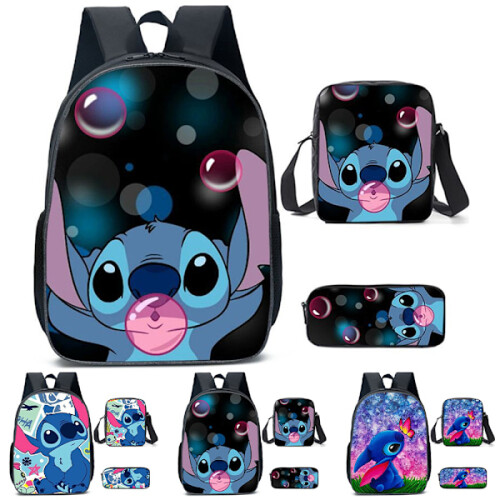 3 τεμάχια σακίδιο πλάτης Lilo Stitch για παιδιά, σχολική τσάντα, σακίδιο πλάτης, 1