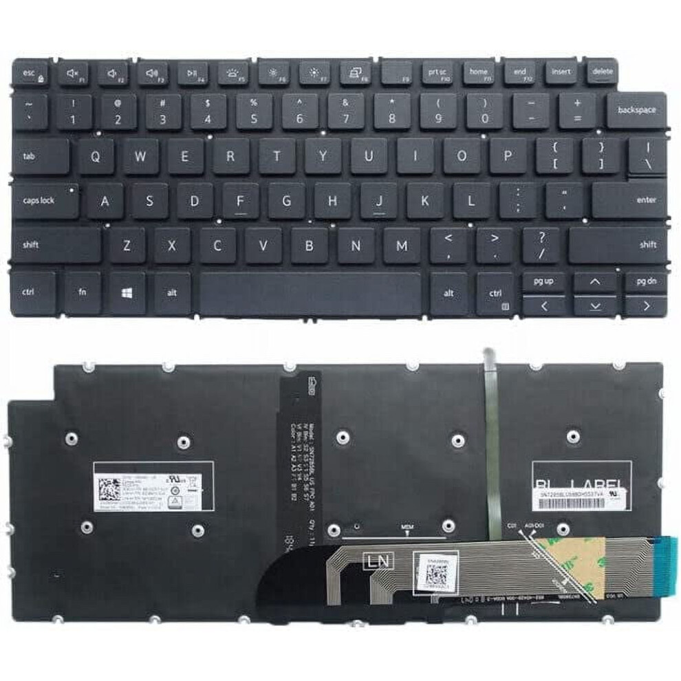 New Us English Backlit Backlight Laptop Keyboard (Without Palmrest) For Compatible With Dell Vostro 14 3400 3401 3405 P132g Black 9425574727510