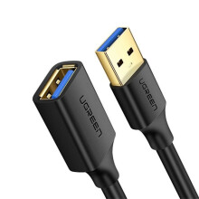 Cabo de extensão UGREEN USB-A3.0 macho para fêmea, 1 m - Preto