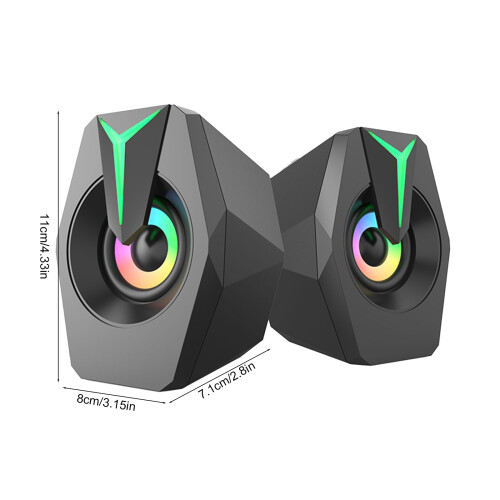 Ενσύρματο ηχείο γραφείου vankin RGB USB με στερεοφωνικό ήχο και ανεξάρτητο έλεγχο 1