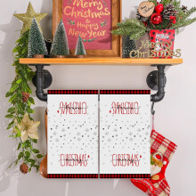 Serviettes de Noël Wzzjkit, douces et absorbantes, avec broderie, décorations de fêtes, cadeau - Idéales pour Noël