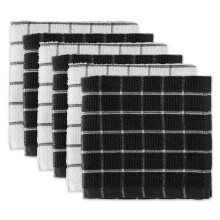 Torchons Ă carreaux en coton moderne DII, noirs (lot de 6)