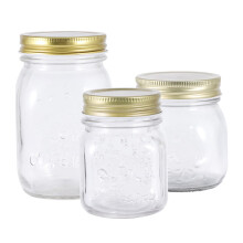 3 stuks Mason Jars, transparante flessen, luchtdichte bewaarblikken, glazen flessen, voedselblikken, opbergflessen