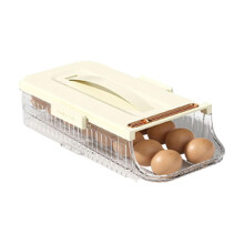 ¡Liquidación de estantes JWDX! Soporte para huevos con desplazamiento automático, 4 pisos, gran capacidad, organizador de 48 huevos para