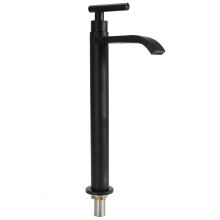 ZPSHYD Matte Black Stainless Steel Bathroom Faucet - G1/2 Thread, Single Handle, Waterfall Spout, Basin Faucet for Bathroom Vanity Sink