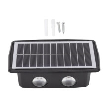 Applique murale solaire à 4 LED avec miroir convexe et double vitesse, étanche, pour extérieur, idéale pour villas, parcs et cours.