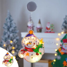 Baetikot : Ajoutez une touche de magie hivernale avec ces guirlandes lumineuses de Noël pour vos fenêtres - Décoration en forme de bonhomme de